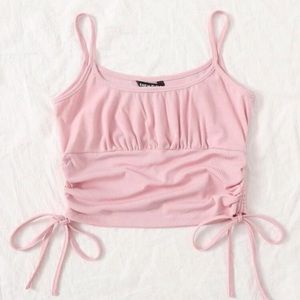 *New* Light Pink Ruched Crop Top